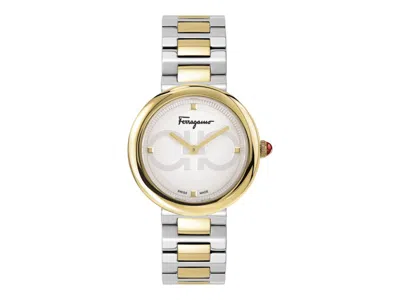 Pre-owned Ferragamo Women's  Chic Bracelet Sfmf00421 Watch In Stainless Steel In Silver