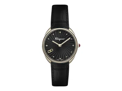 Pre-owned Ferragamo Women's  Cuir Sfyn00420 Watch In Stainless Steel