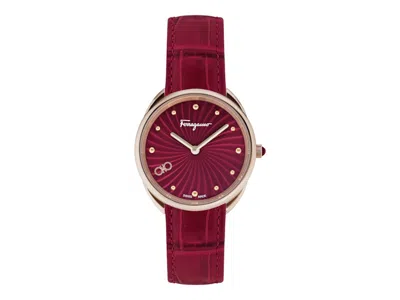Pre-owned Ferragamo Women's  Cuir Sfyn01122 Watch In Stainless Steel