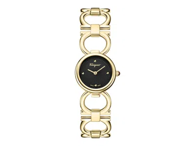 Pre-owned Ferragamo Women's  Double Gancini Bracelet Sf4c00525 Watch In Stainless Steel In Silver