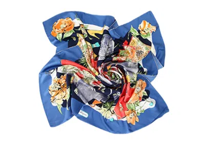Pre-owned Ferragamo Women's  Fo Shopping Scarf In Blue