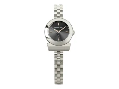 Pre-owned Ferragamo Women's  Gancini Bracelet Sfkk01723 Watch In Stainless Steel In Silver