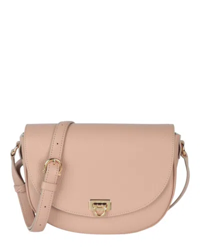 Pre-owned Ferragamo Women's  Gancini Buckle Crossbody In Light Pink