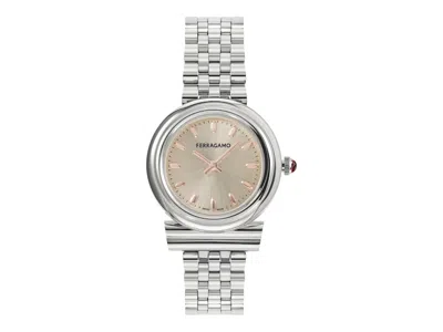 Pre-owned Ferragamo Women's  Gancini Sfmv01223 Watch In Stainless Steel In Silver