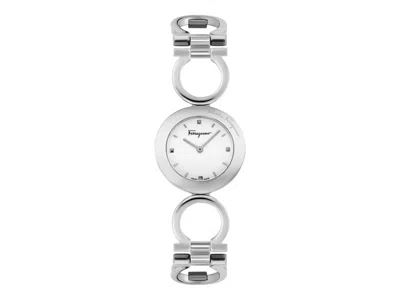 Pre-owned Ferragamo Women's  Gancino Sfya00121 Watch In Stainless Steel