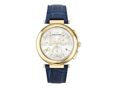 Pre-owned Ferragamo Women's  Legacy Chronograph Sfu200223 Watch In Stainless Steel In Silver