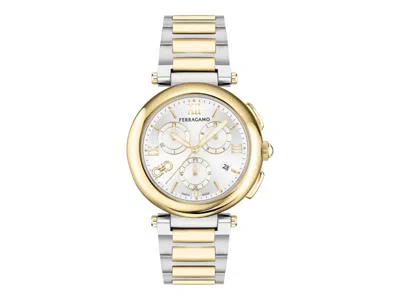 Pre-owned Ferragamo Women's  Legacy Chronograph Sfu200423 Watch In Stainless Steel In Silver
