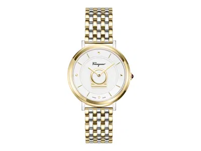 Pre-owned Ferragamo Women's  Minuetto Bracelet Sf5c00525 Watch In Stainless Steel In Silver