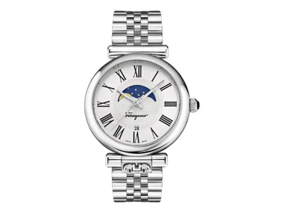 Pre-owned Ferragamo Women's  Ora Moonphase Sfuw00322 Watch In Stainless Steel