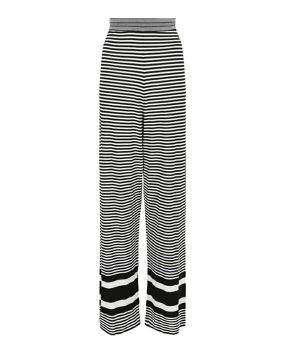 Pre-owned Ferragamo Women's  Striped Knit Pants In Multi