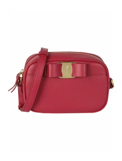 Pre-owned Ferragamo Women's  Vara Bow Camera Crossbody In Pink