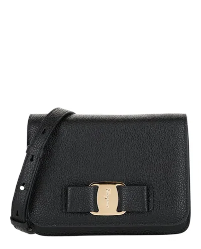 Pre-owned Ferragamo Women's  Vara Bow Crossbody In Black