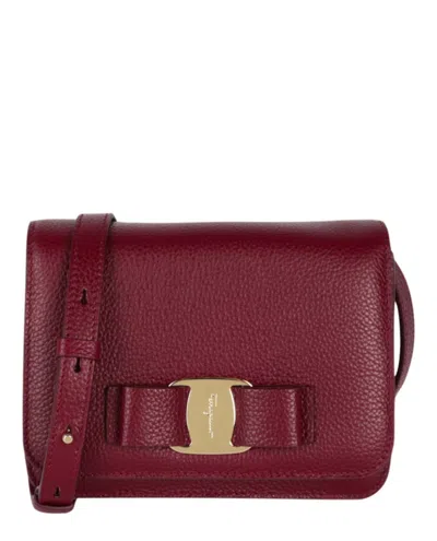 Pre-owned Ferragamo Women's  Vara Bow Crossbody In Burgundy