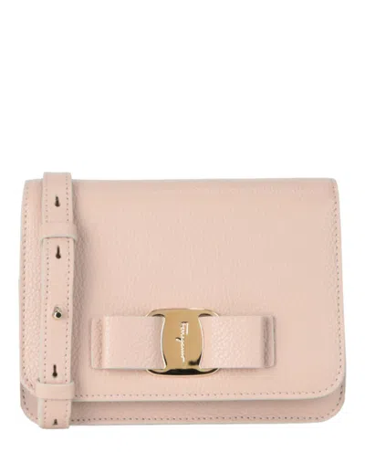 Pre-owned Ferragamo Women's  Vara Bow Crossbody In Light Pink