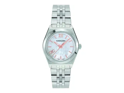 Pre-owned Ferragamo Women's  Vega New Sfkj00924 Watch In Stainless Steel