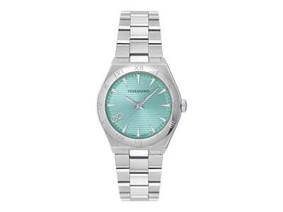 Pre-owned Ferragamo Women's  Vega Upper East Sfzb00624 Watch In Stainless Steel In Silver