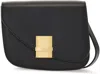 Ferragamo Small Asymmetric Leather Crossbody Bag In Black