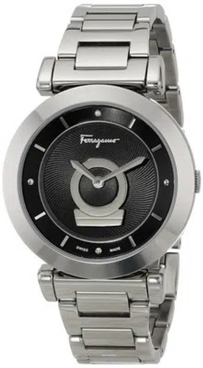 Pre-owned Ferragamo Women's Fq4040013 Minuetto Grey Dial Stainless Steel Quartz Wristwatch