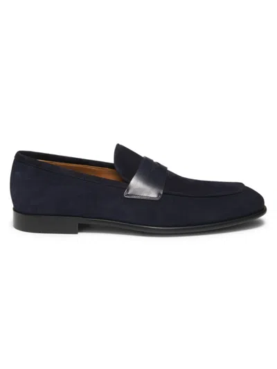 Ferragamo Women's Funes Leather Loafers In Midnight New Biscotto