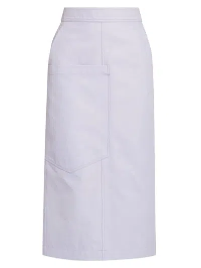 Ferragamo Women's Gabardine Pocket Midi Skirt In Lavander