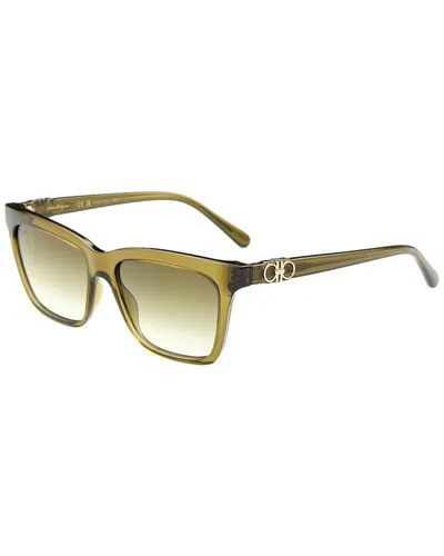 Ferragamo Women's Gancini 55mm Sunglasses In Green