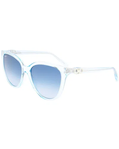Ferragamo Women's Gancini 56mm Sunglasses In Blue