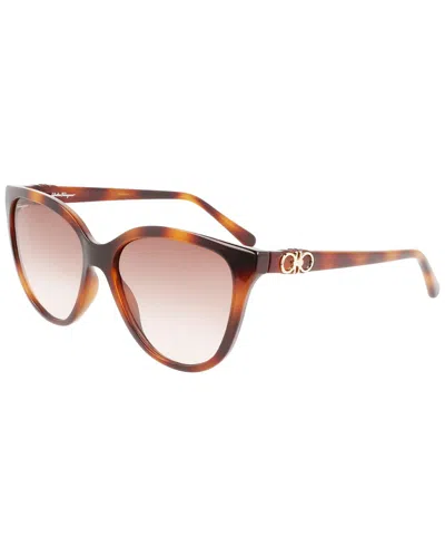 Ferragamo Women's Gancini 57mm Sunglasses In Brown