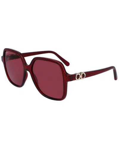 Ferragamo Women's Gancini 57mm Sunglasses In Red