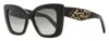 Ferragamo Women's Gancini All-over Sunglasses Sf1023s 001 Black 52mm In Black