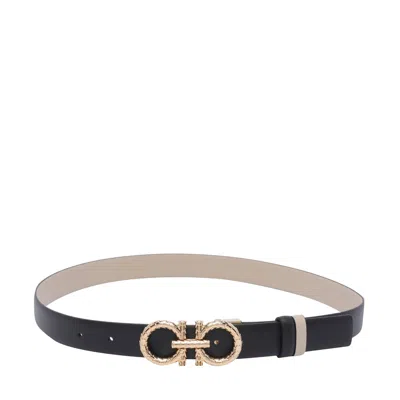 Ferragamo Women Gancini Belt In Black