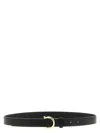Ferragamo Black Gancini Solid Belt In Black