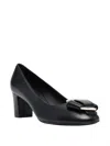 Ferragamo Women's Gancini-bow Leather Pumps In Black In Animal Print