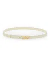Ferragamo Gancini Fixed Leather Belt In Gold