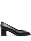 Ferragamo Women's Gancini Buckle Leather Pumps In Black In Black