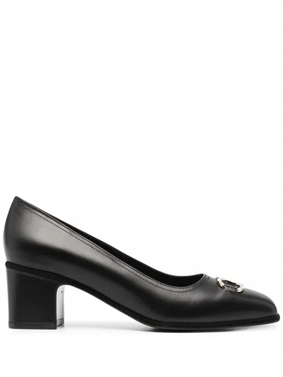 Ferragamo Women's Gancini Buckle Leather Pumps In Black
