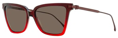 Ferragamo Women's Gancini Butterfly Sunglasses Sf2036s 615 Red Ombre 56mm In Black