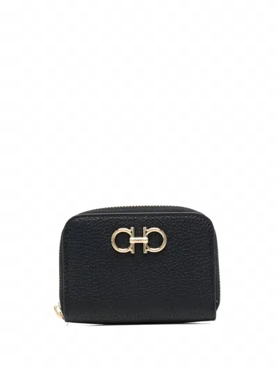 Ferragamo Women's Gancini Card Holder In Black