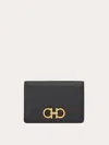 Ferragamo Women's Gancini Credit Card Holder In Black In Black