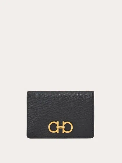 Ferragamo Women's Gancini Credit Card Holder In Black