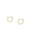 Ferragamo Salvatore  Gancini Crystals Earrings - L Accessories In Gold