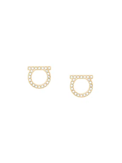 FERRAGAMO FERRAGAMO WOMEN GANCINI CRYSTALS EARRINGS - L