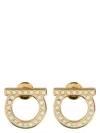 Ferragamo Gancini Crystals Earrings In Gold
