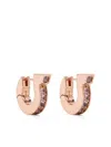 Ferragamo Gancini Crystal Hoop Earrings In Silver