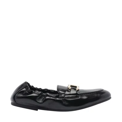 Ferragamo Women Gancini Destructured Loafers In Black