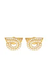 Ferragamo Gancini Earrings With Rhinestones In Silver