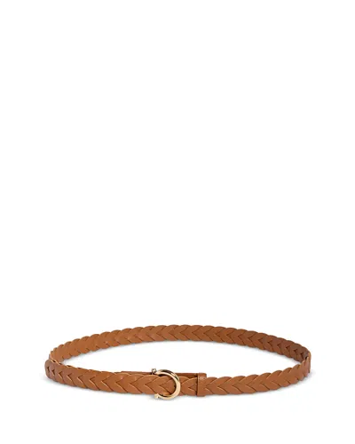 Ferragamo Women's Gancini Fixed Leather Belt In Brown
