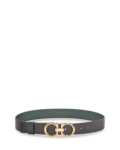 Ferragamo Women's Gancini Leather Belt In Brown