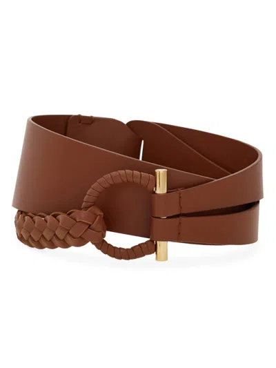 Ferragamo Women's Gancini Leather Belt In Brown