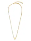 Ferragamo Women's Gancini Pendant Double Chain Necklace In Metallic