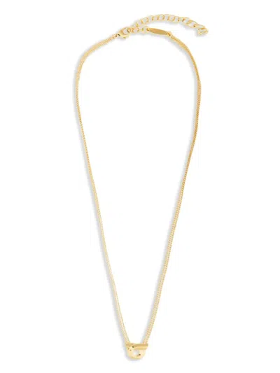 Ferragamo Women Gancini Pendant Double Chain Necklace In Silver